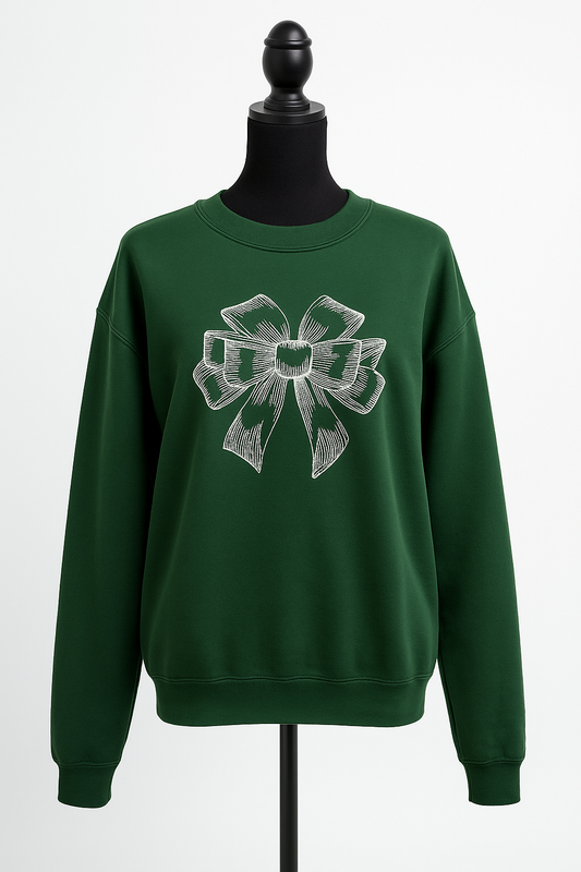 Festive Bow Embroidred Sweatshirt